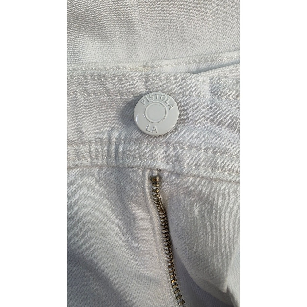 Pistola Penny Crop High Rise Wide Leg Jeans Snow White 26 - Picture 6 of 11